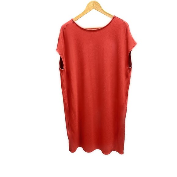 Daily Ritual Women's V Neck Dolman Shift Mini Dress/Long Top Terra Cotta - Picture 8 of 9